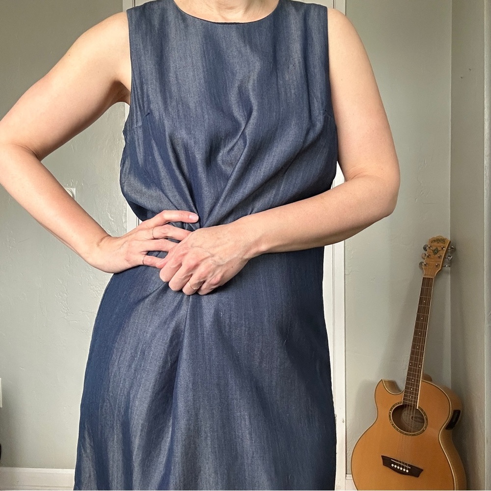 3/$20 GAP mini dress, denim-like fabric, size medium - Picture 2 of 10